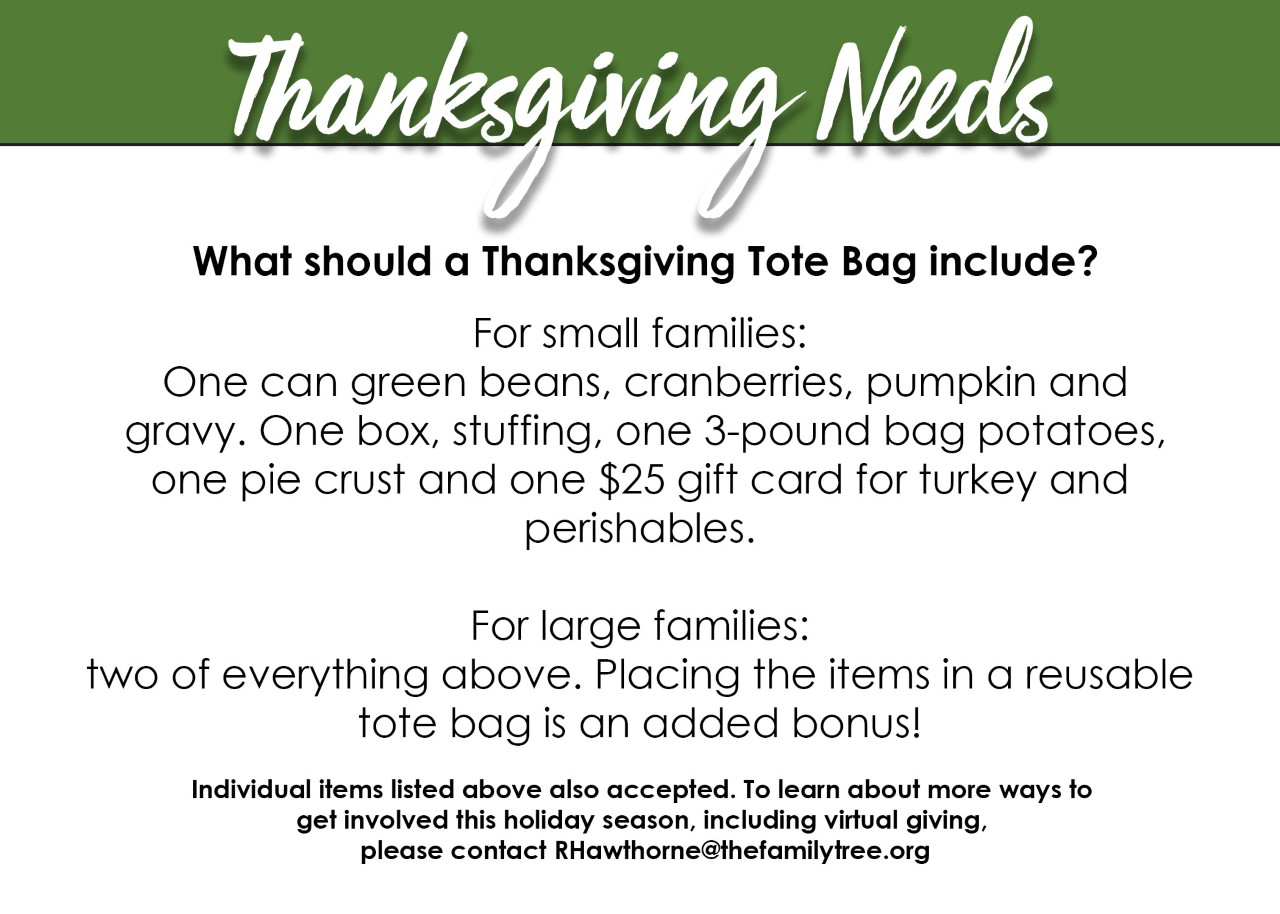 Thanksgiving Needs List